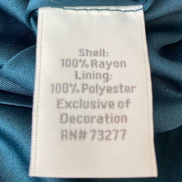 LC LAUREN CONRAD Dress Midi Sleeveless V-Neck Ruffle Hem Teal Fern Small - Picture 5 of 8